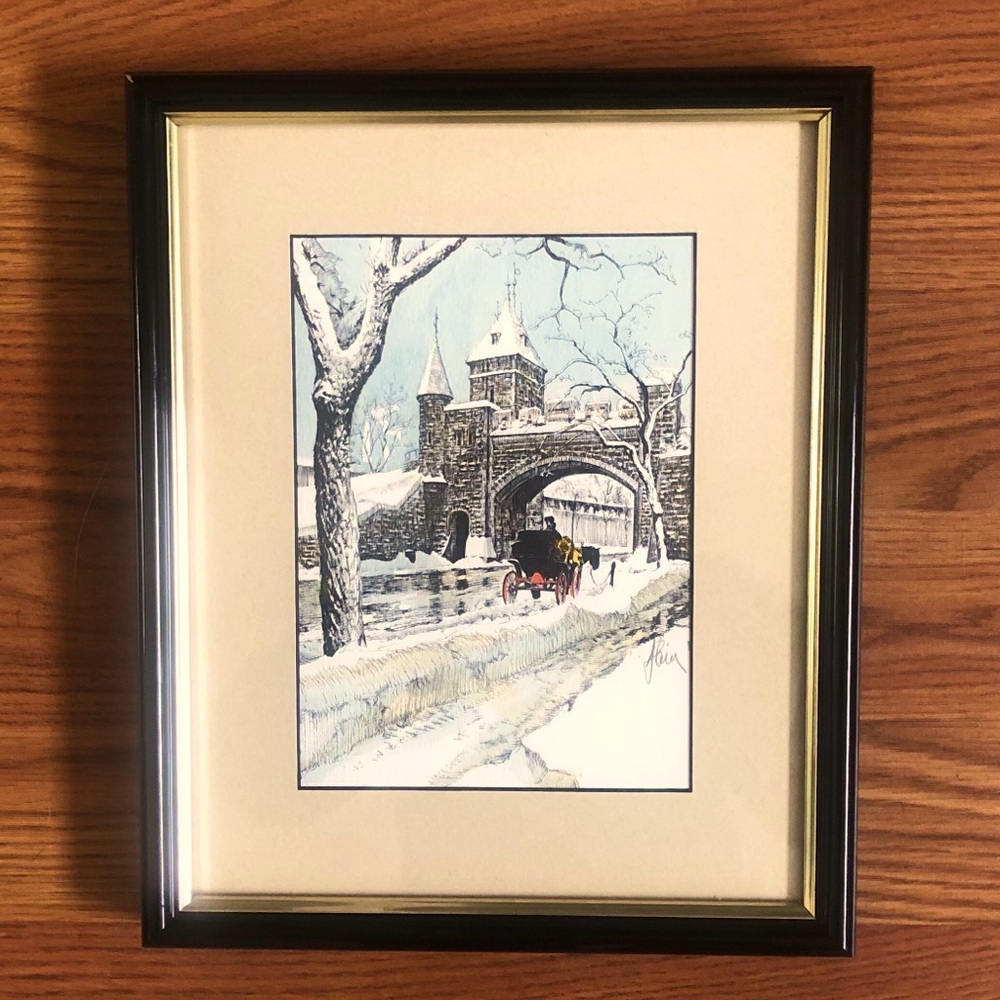 Vintage Watercolor Etching